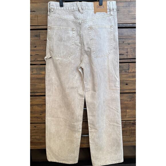 DALA Jeans Women 's 30 Tan Beige Starch Jean Carpenter Hammer Loop - Picture 2 of 9